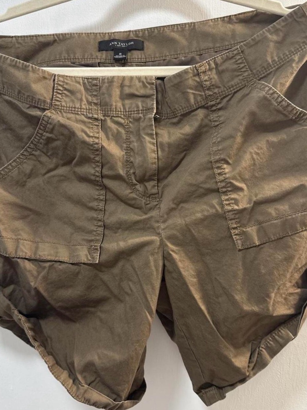 Ann Taylor Olive Utility Bermuda Shorts